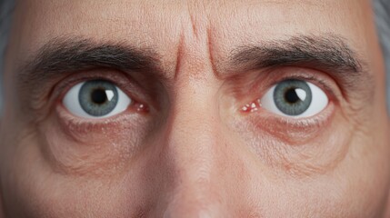 Fototapeta premium A Look of Disbelief: A close-up of piercing blue eyes, wide with surprise and disbelief, captures the raw emotion of shock, making for a compelling and evocative image. 