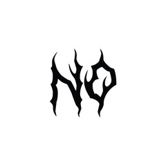 NO monogram logo design letter text name symbol monochrome logotype alphabet character simple logo