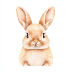 Obraz premium Cute Realistic Rabbit Illustration with Soft Fur and Expressive Eyes