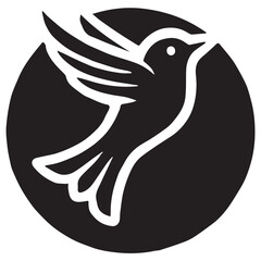 Silhouette of a bird on white background