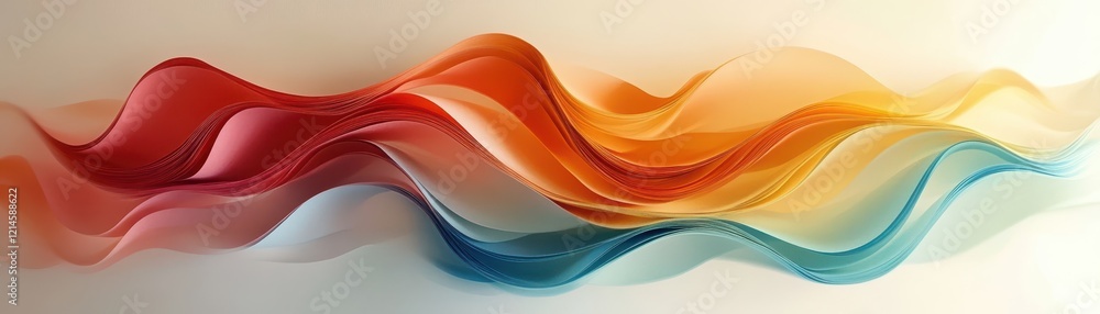 Wall mural Abstract Colorful Wave Pattern with Flowing Lines and Gradient Hues in a Modern Artistic Design