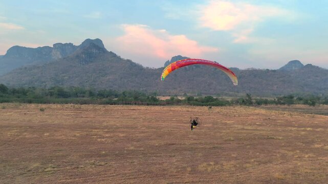 23,Jun,2025,lopburi,Thaiand,In the summer, paramotor athletes start training on a large ground course in the countryside of Lopburi Province, Thailand.