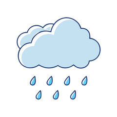 Fototapeta premium rain cloud icon, rain cloud vector illustration-simple illustration of rain cloud, perfect for rain cloud logos and icons