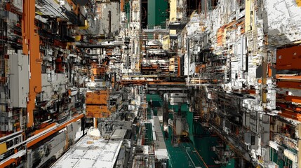 Abstract Cityscape  Urban Texture  Grunge  Digital Art