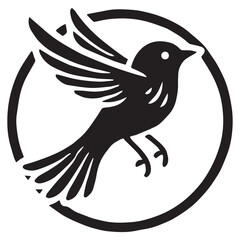 Silhouette of a bird on white background