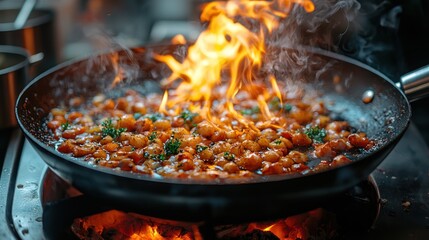 Flamb?ed Seafood Delight: A Culinary Masterpiece