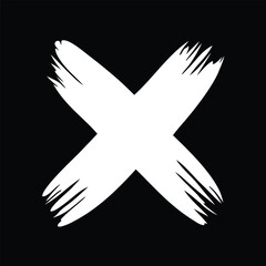 White Brush Stroke on Black Background