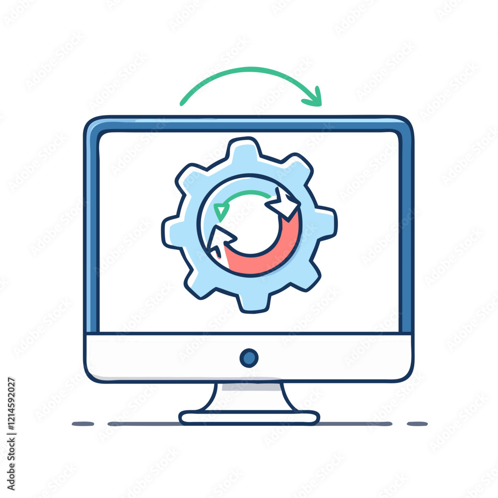 Poster software update icon, software update vector illustration-simple illustration of software update, pe