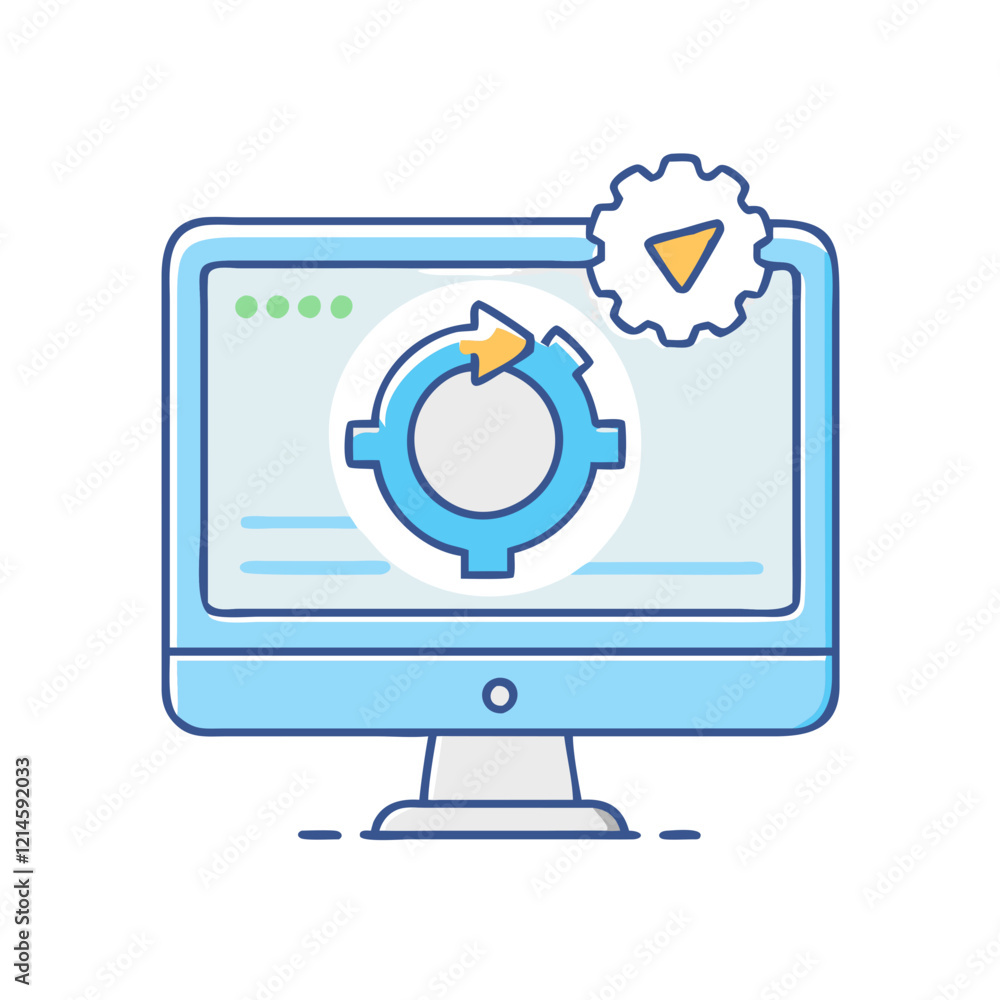 Poster software update icon, software update vector illustration-simple illustration of software update, pe