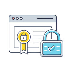 ssl certificate icon, ssl certificate vector illustration-simple illustration of ssl certificate, perfect for ssl certificate logos and icons