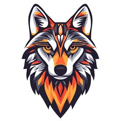 Obraz premium Colorful stylized wolf head graphic design