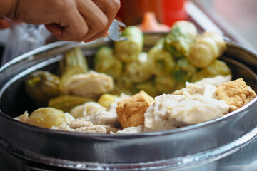 Siomay menu in a cormorant, street food for indonesia, good for recipe or commercial