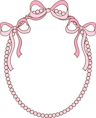 Naklejka premium Pink Bow Crest Frame
