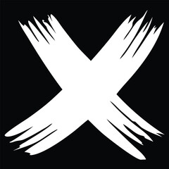 White Brush Stroke on Black Background