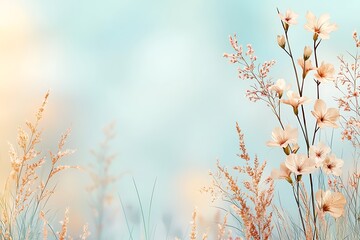 Floral serenity in nature background soft pastel environment landscape botanical viewpoint