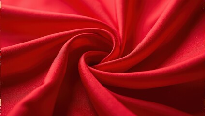 Obraz premium Deep, rich crimson silk with elegant folds glistens as tiny water droplets catch the light, enhancing its smooth texture
