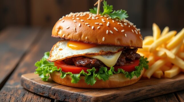 Enjoying a delicious Uruguayan chivito sandwich on a rustic wooden table