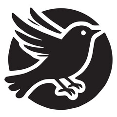 Silhouette of a bird on white background