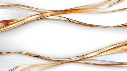 Abstract Gold Waves  Luxury White Background  Elegant Design