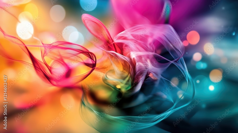 Poster abstract colorful background with blurred bokeh light effect for creative design and visual art proj