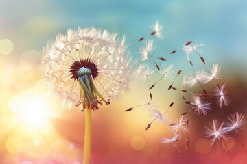 Dandelion in Black and White – High-Quality Stock Image for Nature and Conceptual Projects