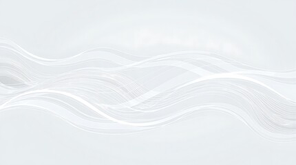 Obraz premium Abstract seamless pattern with flowing white curved lines on a light gray background, resembling interlocking feathers or leaves, modern minimalist design.