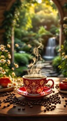 Fototapeta premium cup of tea and cookies