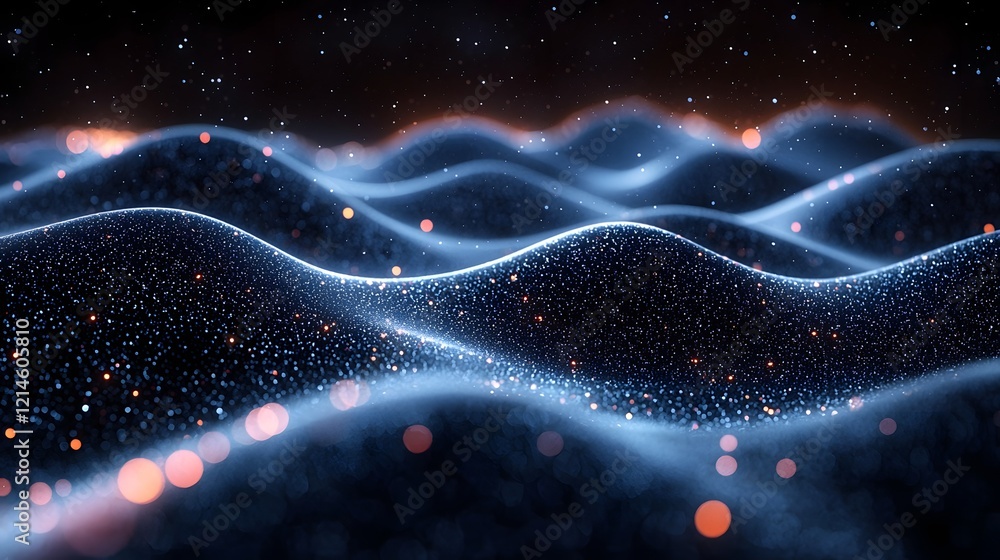 Poster glowing ai powered financial insights conceptual wave of data driven investment strategies