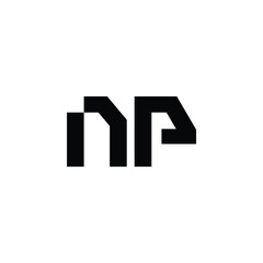 NP monogram logo design letter text name symbol monochrome logotype alphabet character simple logo