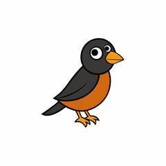 Finch cartoon vector on white background