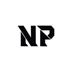 NP monogram logo design letter text name symbol monochrome logotype alphabet character simple logo