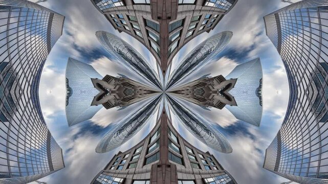 tiny planet city of london skyscraper skyline abstract