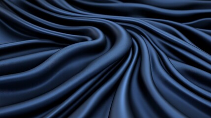 Obraz premium Navy Blue Silk Drapery: A luxurious and abstract image of navy blue silk fabric flowing and draping in elegant waves, creating a captivating interplay of light and shadow. The smooth.