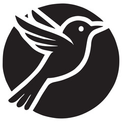 Silhouette of a bird on white background