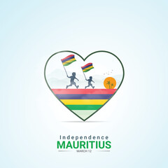 Mauritius Independence Day. Mauritius Day creative Design for social media post