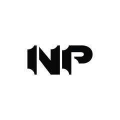 NP monogram logo design letter text name symbol monochrome logotype alphabet character simple logo