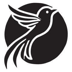 Silhouette of a bird on white background