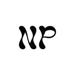 NP monogram logo design letter text name symbol monochrome logotype alphabet character simple logo