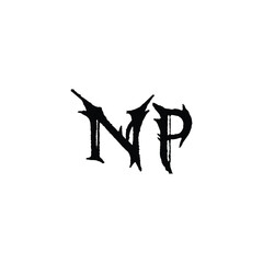 NP monogram logo design letter text name symbol monochrome logotype alphabet character simple logo
