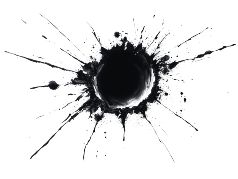 black ink splat isolated on white background, Ink blob PNG
