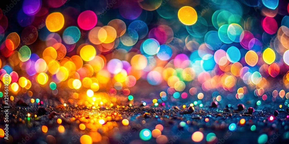 Poster abstract colorful glowing bokeh lights, minimalist background texture for design