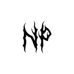NP monogram logo design letter text name symbol monochrome logotype alphabet character simple logo