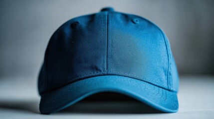 A Stylish Blue Baseball Cap: A Close-Up