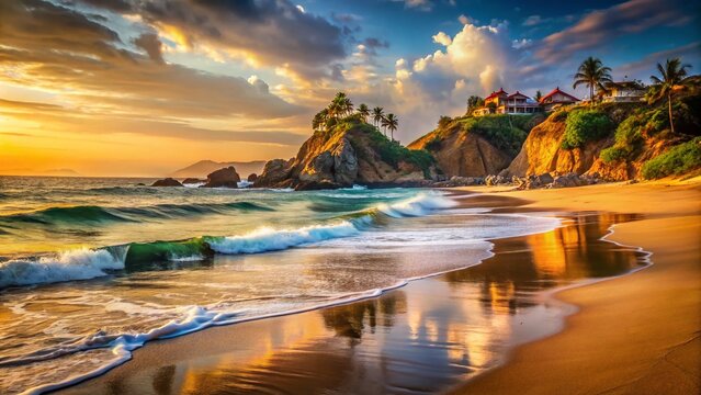 Secluded Zipolite Beach: Sun, Sand, and Serene Ocean Waves