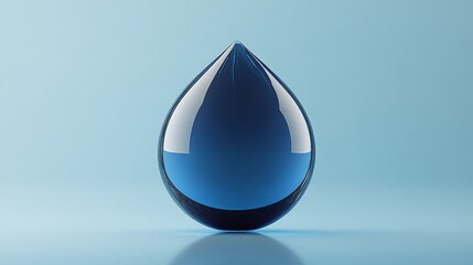 Fototapeta premium A clear water droplet floating mid-air against a gradient background, symbolizing purity, hydration, and eco-friendliness. Ideal for health, nature, and environmental campaigns.