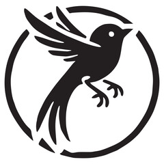 Silhouette of a bird on white background