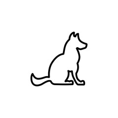dog icon, simple flat style, illustration, logo sign symbol pictogram template, for ui or ux isolated on white for mobile app, editable