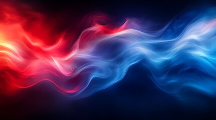 Obraz premium Abstract Red Blue Smoke Wave Digital Art Background