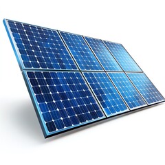 A series of solar panels arranged in a grid, reflecting blue tones, showcasing renewable energy technology for sustainable power generation.