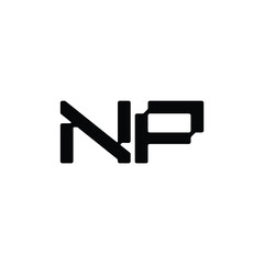 NP monogram logo design letter text name symbol monochrome logotype alphabet character simple logo